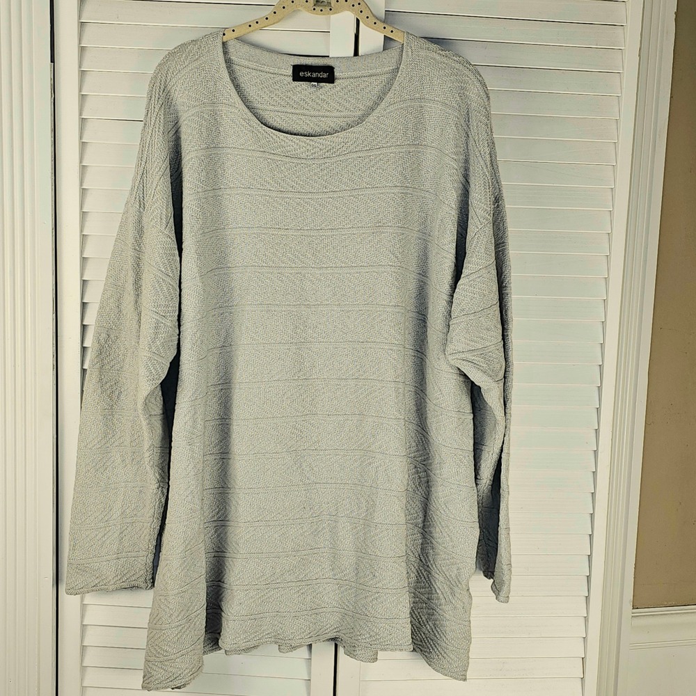 Eskandar Womens Gray Cashmere Blend Pullover Sweater One Size